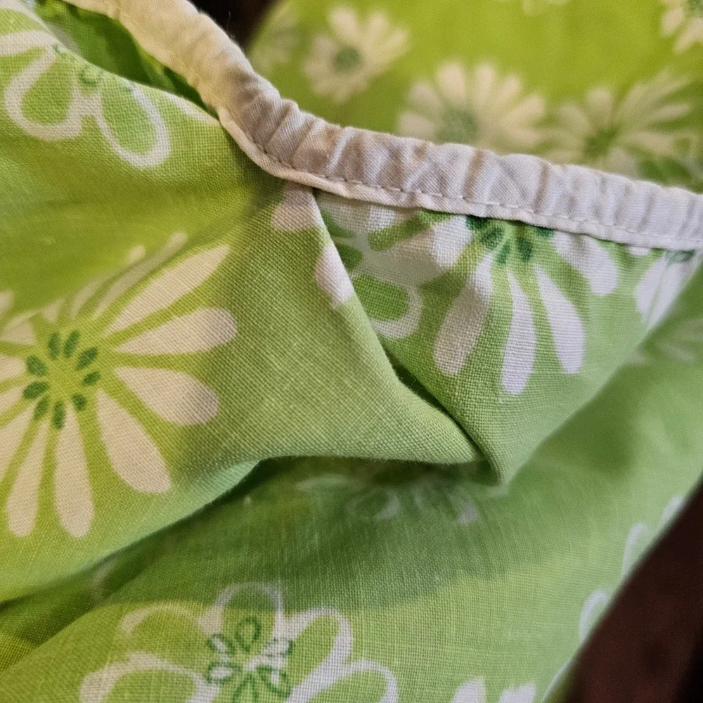 Vintage Pequot Queen Sheet Set Daisy Chic Boho She Shed Floral Retro USA Made